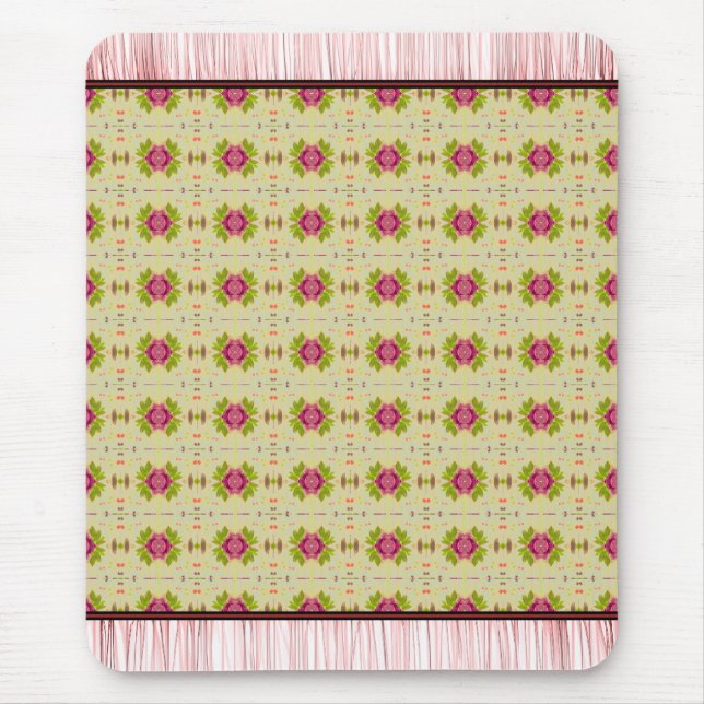 Sweet Little Flowered Rug Style Mouse Pad (Front)