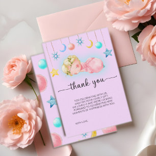 Sweet Little Girl Baby Shower Thank You Card