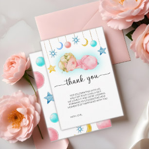 Sweet Little Girl Baby Shower Thank You Card