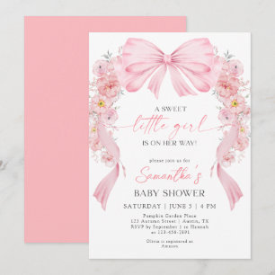 Sweet Little Girl Coquette Floral Arch Baby Shower Invitation