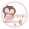 Sweet Little Girl Owl on a Branch Team PINK!