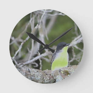 Sweet Little Green Bird Round Clock