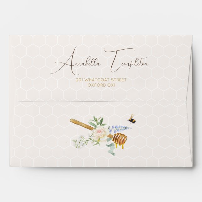 Sweet Little Honey Baby Shower Envelope (Back (Top Flap))