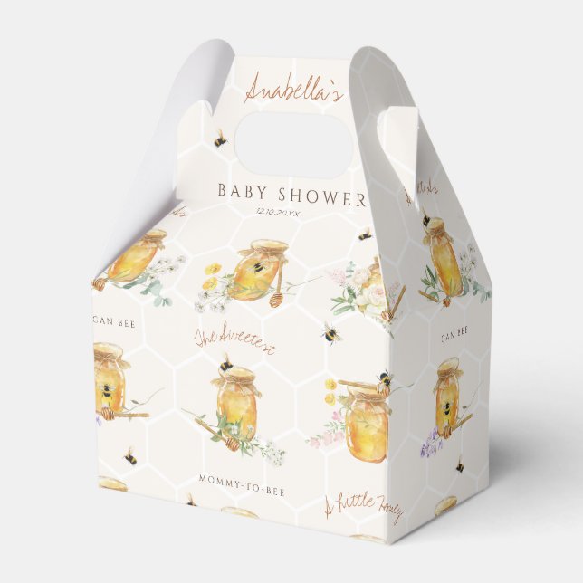 Sweet Little Honey Baby Shower Favor Box (Front Side)