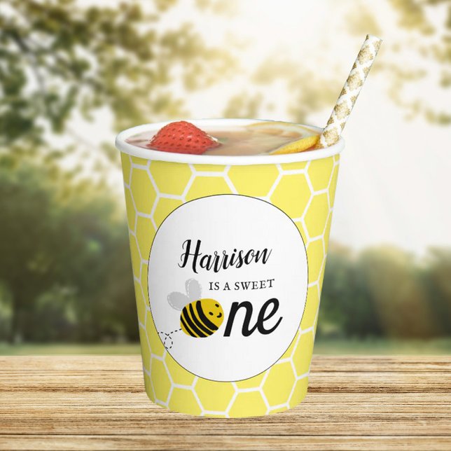 Sweet Little Honey Bee 1st Birthday Party Paper Cups (Creator Uploaded)