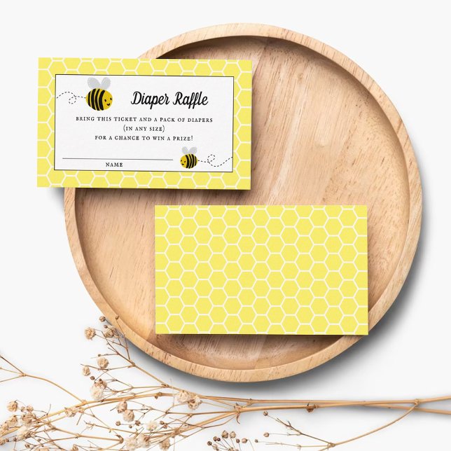 Sweet Little Honey Bee Baby Shower Diaper Raffle Enclosure Card (Creator Uploaded)