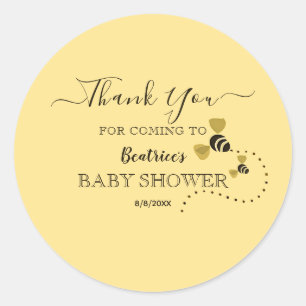 Sweet Little Honey Bee Baby Shower Favour Thank Yo Classic Round Sticker