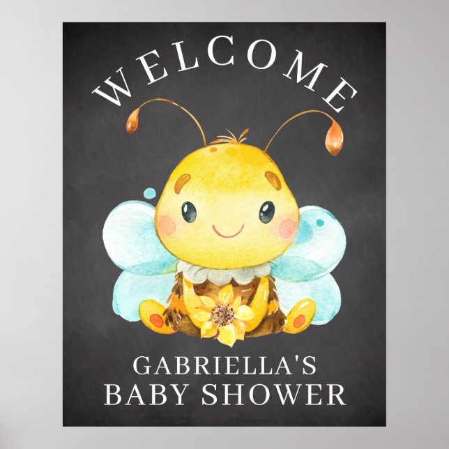 Sweet Little Honey Bee Baby Shower Poster (Front)