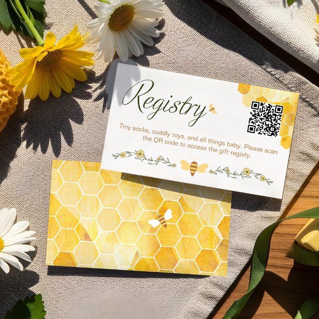 Sweet Little Honey Bee Is On The Way Gift Registry Enclosure Card (Sweet Little Honey Bee Is On The Way Gift Registry Enclosure Card)