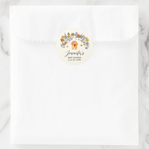 Sweet Little Honey Vintage Flowery Baby Shower Classic Round Sticker