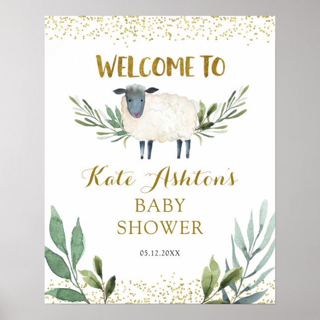 Sweet Little Lamb Affiche de bienvenue de verdure (Devant)