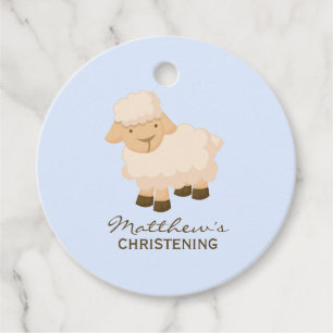 Sweet Little Lamb Baby Baptism Favour Tags