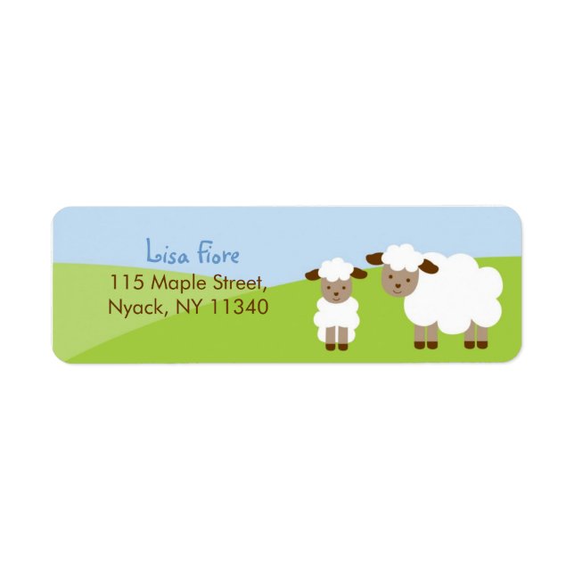 Sweet Little Lamb Baby Shower Address Labels (Front)