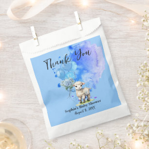 Sweet Little Lamb Blue Hydrangea Balloon Favour Bag