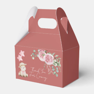 Sweet Little Lamb Blush Pink Flowers Greenery Favor Box