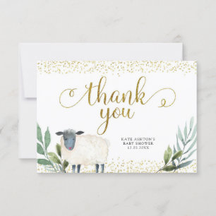 Sweet Little Lamb Carte de remerciements de verdur