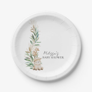 Sweet Little Lamb Greenery Dessert Paper Plate