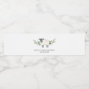 Sweet Little Lamb Greenery Water Bottle Label