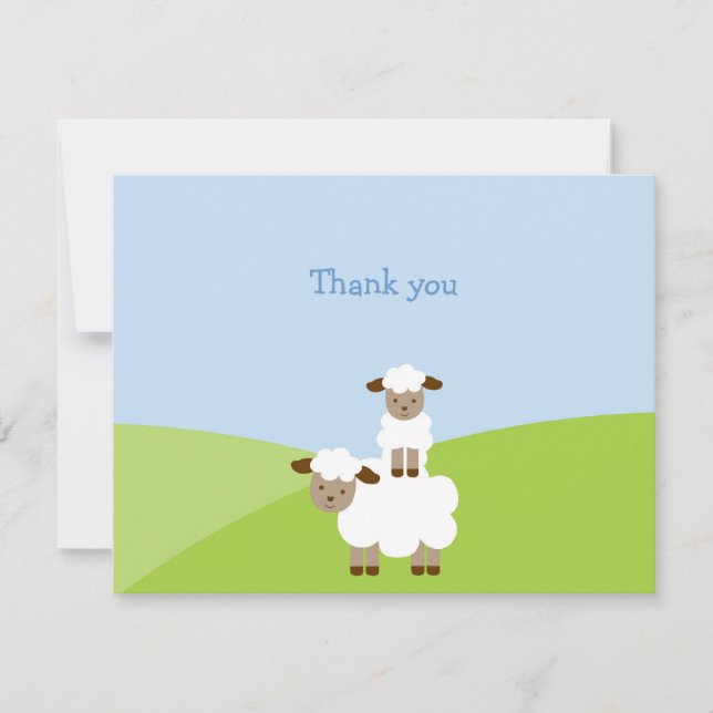 Sweet Little Lamb Merci Cartes de notes (Devant)