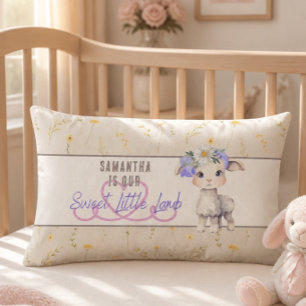 Sweet Little Lamb Personalized Lumbar Pillow