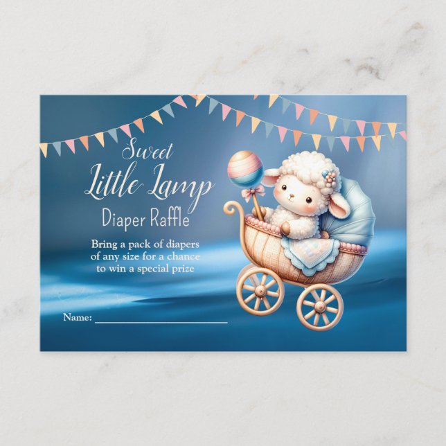 Sweet Little Lamp Baby Shower Party Enclosure Card (Front)