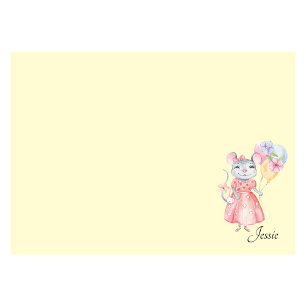 Sweet Little Mouse Add Name Choose Colour Post-it Notes