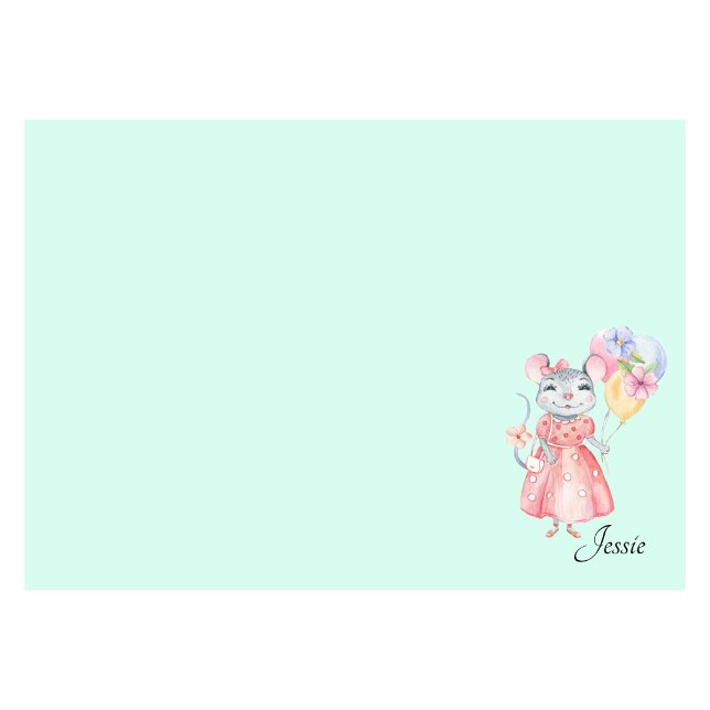 Sweet Little Mouse Add Name Choose Colour Post-it  Post-it Notes (Creator Uploaded)