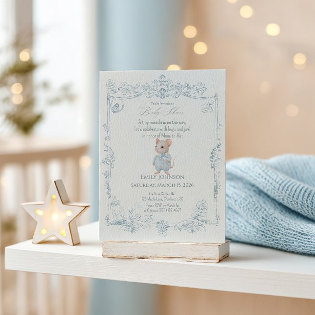 Sweet Little Mouse Baby Shower Invitation (Créateur téléchargé)
