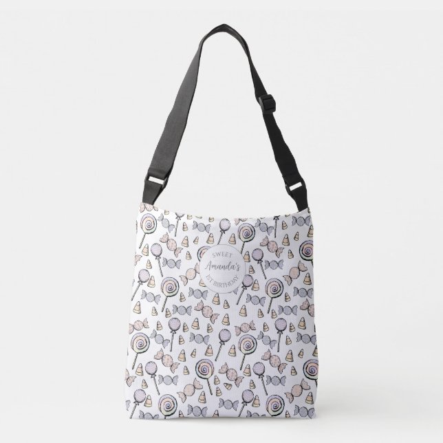 Sweet Little One Candy Theme Custom Name Crossbody Bag (Front)