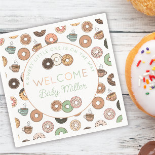 Sweet Little One Doughnuts Baby Shower Personalize Napkin