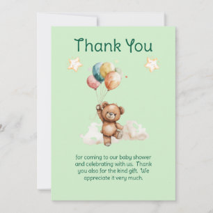 Sweet Little One on the Way Green Baby Shower Thank You Card