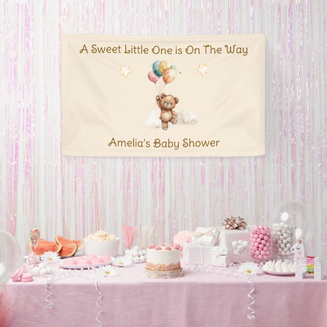 Sweet Little One on the Way Neutral Baby Shower Banner (Party)