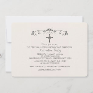 Sweet Little One Pink Religious Invitation