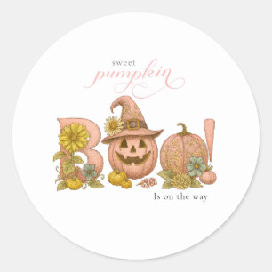 Sweet Little patch pumpkin florals is on the way Classic Round Sticker