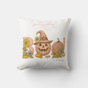 Sweet Little patch pumpkin florals is on the way Throw Pillow