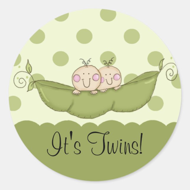Sweet Little Pea Baby Twins Sticker (Front)