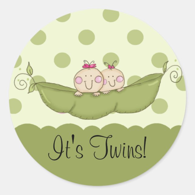 Sweet Little Pea Baby Twins Sticker (Front)
