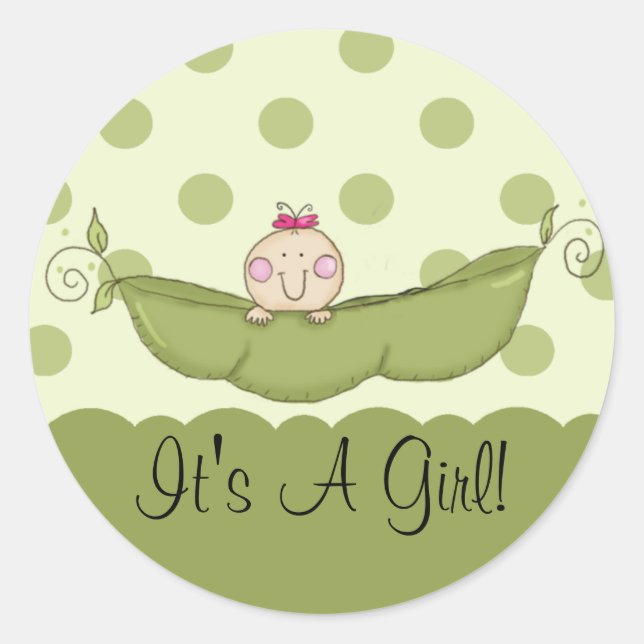 Sweet Little Pea It's A Girl Sticker (Front)