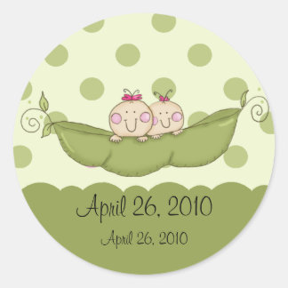 Sweet Little Pea Twin Girls Baby Shower Sticker