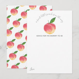 Sweet Little Peach Baby Shower Advice Card