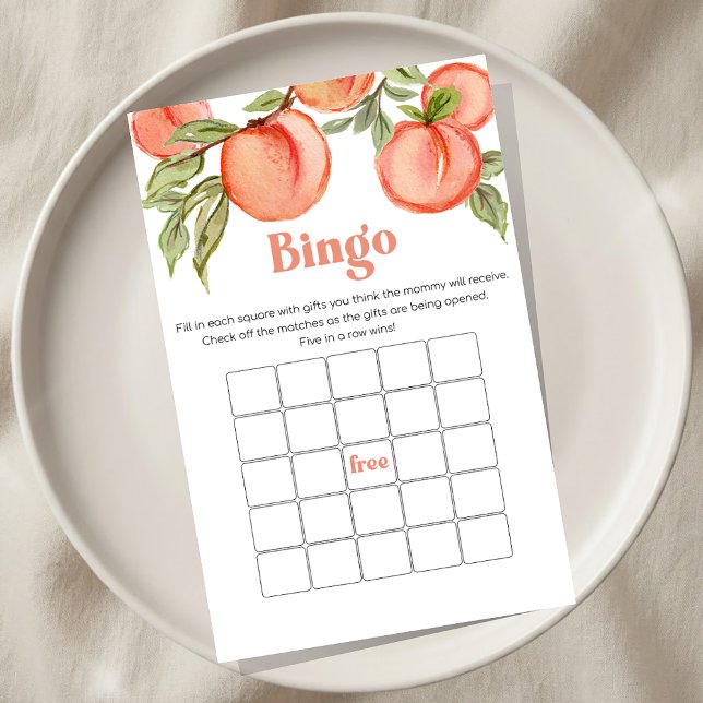 Sweet Little Peach Baby Shower Bingo Game (Creator Uploaded)