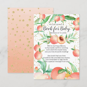 Sweet Little Peach Baby Shower Book for Baby Card