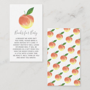 Sweet Little Peach Baby Shower Book Request Enclosure Card