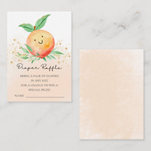 Sweet Little Peach Baby Shower Diaper Raffle Enclo Enclosure Card