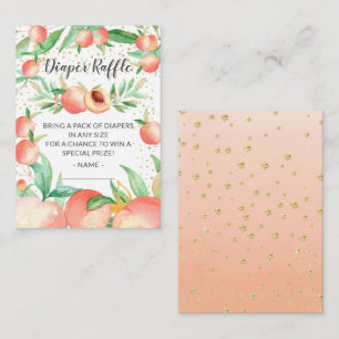 Sweet Little Peach Baby Shower Diaper Raffle Enclosure Card