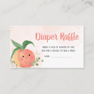 Sweet Little Peach Baby Shower Diaper Raffle Enclosure Card