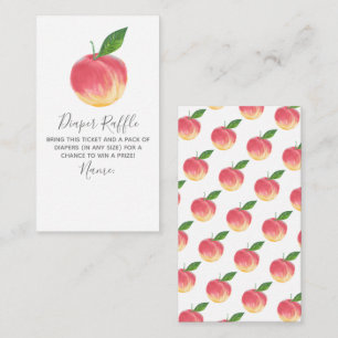 Sweet Little Peach Baby Shower Diaper Raffle Enclosure Card