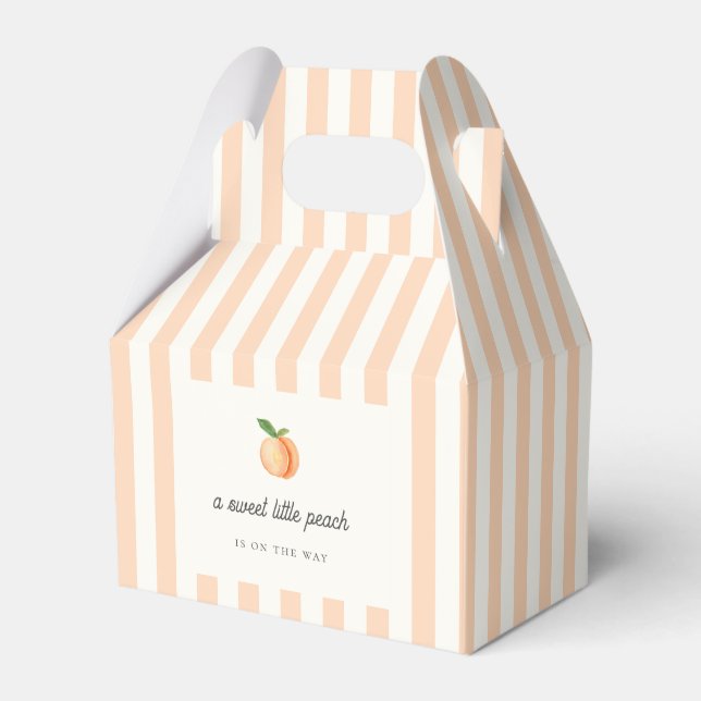 Sweet Little Peach Baby Shower Favor Box (Front Side)