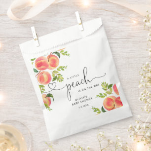 Sweet little peach baby shower favour bag