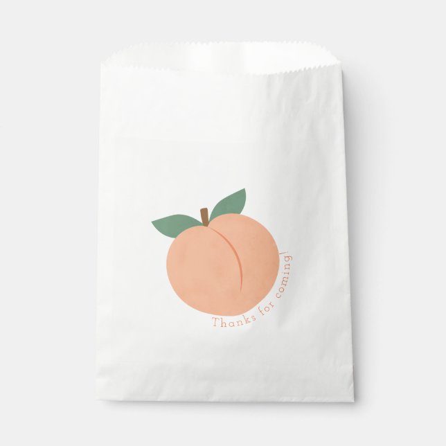 Sweet Little Peach Baby Shower Favour Bag (Front)